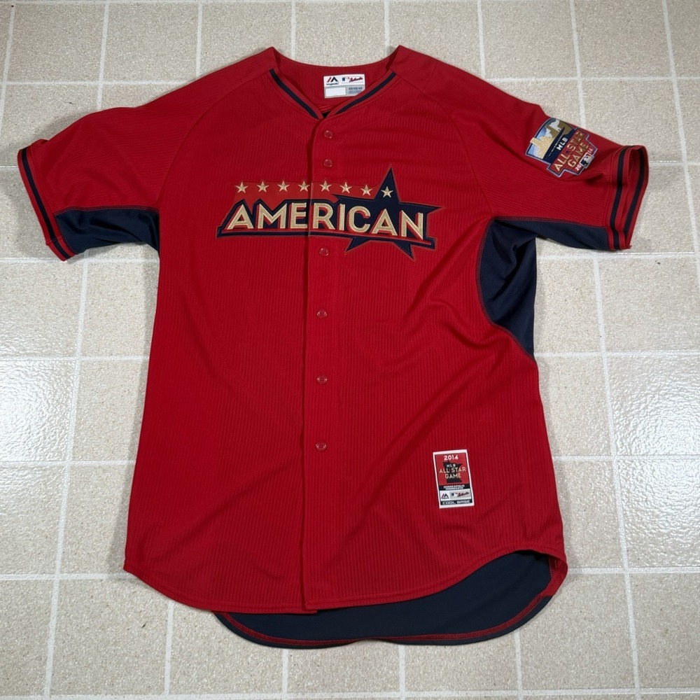 Majestic NY Yankees Derek Jeter 2014 All Star Game Baseball Jersey Men's Size 48